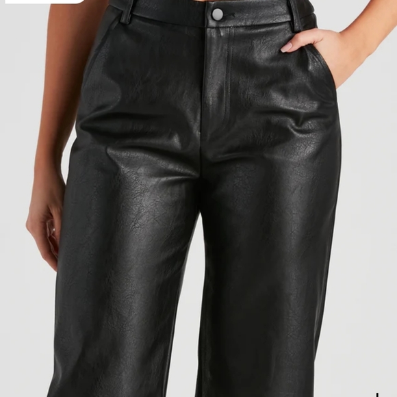 Windsor Sleek Faux Leather Straight-Leg - Picture 5 of 5